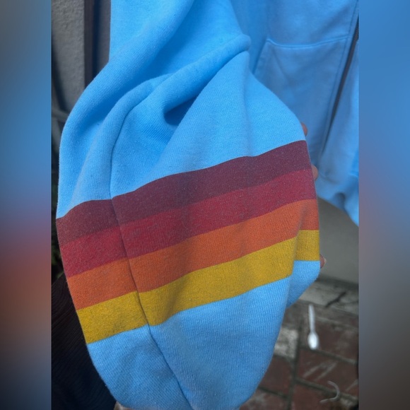 Aviator Palm Tree Festival Zip Up Hoodie In Blue - Picture 4 of 11